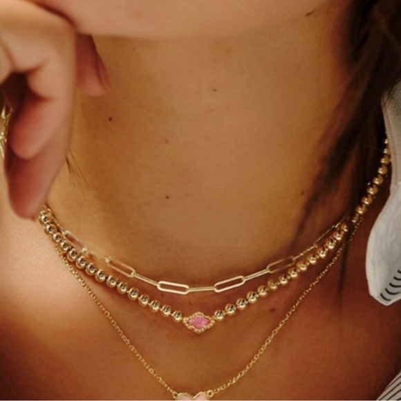 Kendra Scott Abbie‎ Gold Beaded Necklace in Azalea Illusion NWT
